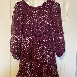 Stella & Sienna burgundy girls dress